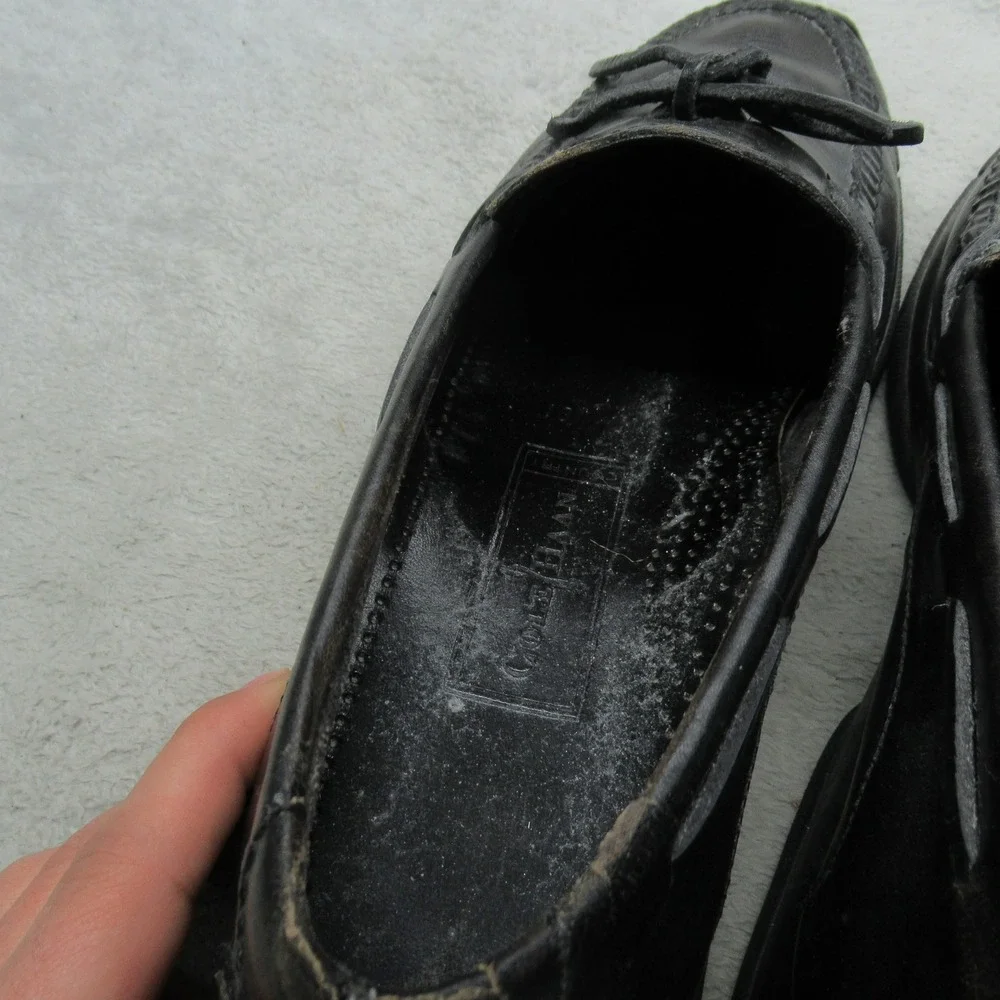Cole Haan Mens 10M Loafers‎ Black Leather Moc Toe Slip On Classic Casual Dress